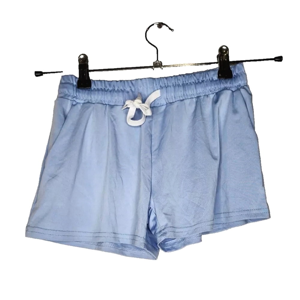 Real Essentials Girls Dry Fit Elastic Waist Shorts in Blue Size M